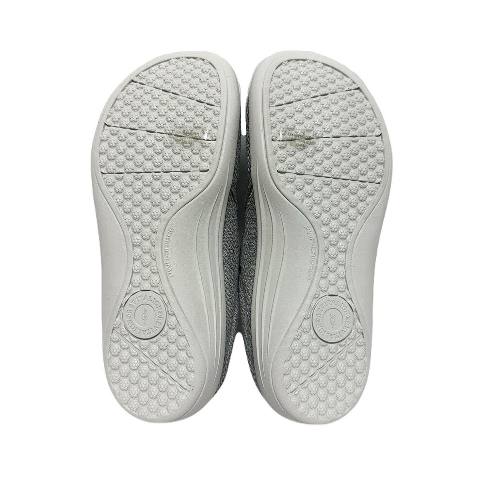 NEW Revitalign Womens Size 5.5 Destin Orthotic Studded Grey Linen Comfort Clogs - Picture 7 of 9